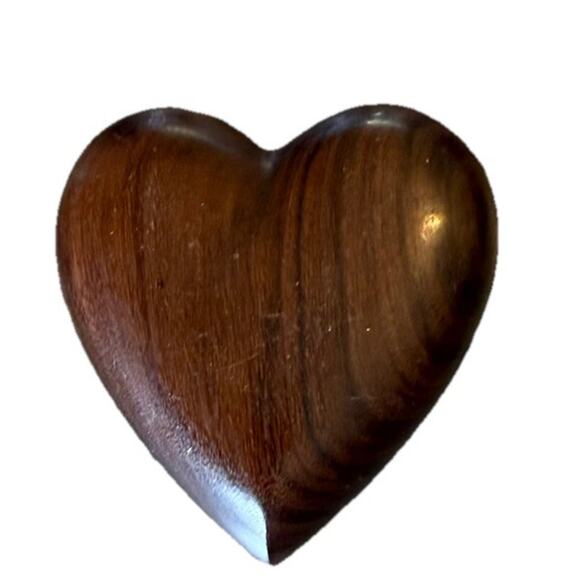 Wooden Other - Goncalo Alves Wood Heart Shaped Trinket Box Brazilian Hardwood 2.5x1.5 Inches